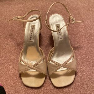 Cream heel sandals 9